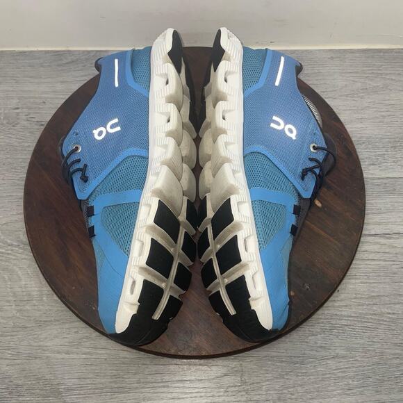 On Cloud 5 Men’s Road Running Shoes Size 10 Niagara Blue Black Speed Laces *FLAW